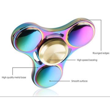 Newest Anti-stress Metal Hand Spinner Toy Fidget Finger Spinner Rainbow Fidget Tri Spinner